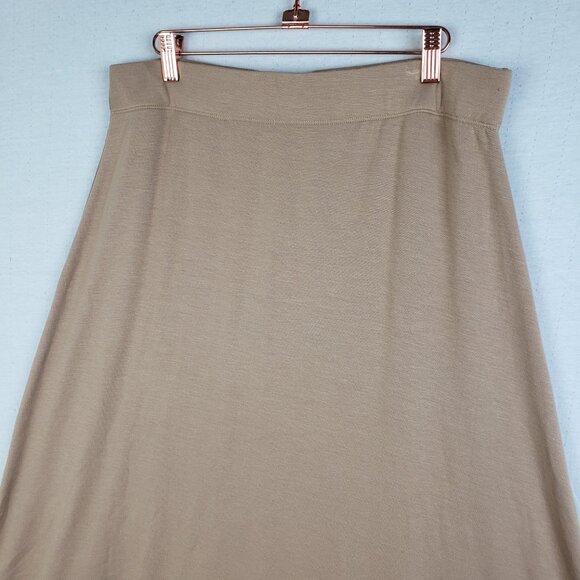 Bleusalt Maxi Skirt A-line Beige Tan Neutral Soft Stretchy Lagenlook size XL - Picture 4 of 9